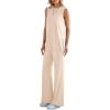 imagePRETTYGARDEN Womens 2 Piece Lounge Set 2025 Summer Casual Loose Tank Top Wide Leg Pants Matching Travel Outfits TracksuitBeige