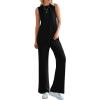 imagePRETTYGARDEN Womens 2 Piece Lounge Set 2025 Summer Casual Loose Tank Top Wide Leg Pants Matching Travel Outfits TracksuitBlack