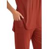 imagePRETTYGARDEN Womens 2 Piece Lounge Set 2025 Summer Casual Loose Tank Top Wide Leg Pants Matching Travel Outfits TracksuitBrick Red