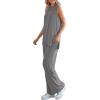 imagePRETTYGARDEN Womens 2 Piece Lounge Set 2025 Summer Casual Loose Tank Top Wide Leg Pants Matching Travel Outfits TracksuitDark Grey