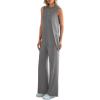imagePRETTYGARDEN Womens 2 Piece Lounge Set 2025 Summer Casual Loose Tank Top Wide Leg Pants Matching Travel Outfits TracksuitDark Grey