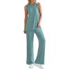 imagePRETTYGARDEN Womens 2 Piece Lounge Set 2025 Summer Casual Loose Tank Top Wide Leg Pants Matching Travel Outfits TracksuitFruit Green