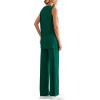 imagePRETTYGARDEN Womens 2 Piece Lounge Set 2025 Summer Casual Loose Tank Top Wide Leg Pants Matching Travel Outfits TracksuitGreen