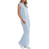 imagePRETTYGARDEN Womens 2 Piece Lounge Set 2025 Summer Casual Loose Tank Top Wide Leg Pants Matching Travel Outfits TracksuitLight Blue