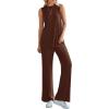 imagePRETTYGARDEN Womens 2 Piece Lounge Set 2025 Summer Casual Loose Tank Top Wide Leg Pants Matching Travel Outfits TracksuitLight Coffee