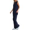 imagePRETTYGARDEN Womens 2 Piece Lounge Set 2025 Summer Casual Loose Tank Top Wide Leg Pants Matching Travel Outfits TracksuitNavy