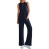 imagePRETTYGARDEN Womens 2 Piece Lounge Set 2025 Summer Casual Loose Tank Top Wide Leg Pants Matching Travel Outfits TracksuitNavy