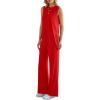 imagePRETTYGARDEN Womens 2 Piece Lounge Set 2025 Summer Casual Loose Tank Top Wide Leg Pants Matching Travel Outfits TracksuitRed