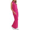imagePRETTYGARDEN Womens 2 Piece Lounge Set 2025 Summer Casual Loose Tank Top Wide Leg Pants Matching Travel Outfits TracksuitRose Red