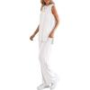 imagePRETTYGARDEN Womens 2 Piece Lounge Set 2025 Summer Casual Loose Tank Top Wide Leg Pants Matching Travel Outfits TracksuitWhite