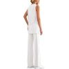imagePRETTYGARDEN Womens 2 Piece Lounge Set 2025 Summer Casual Loose Tank Top Wide Leg Pants Matching Travel Outfits TracksuitWhite