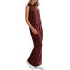imagePRETTYGARDEN Womens 2 Piece Lounge Set 2025 Summer Casual Loose Tank Top Wide Leg Pants Matching Travel Outfits TracksuitWine Red