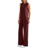 imagePRETTYGARDEN Womens 2 Piece Lounge Set 2025 Summer Casual Loose Tank Top Wide Leg Pants Matching Travel Outfits TracksuitWine Red
