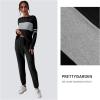 imagePRETTYGARDEN Womens 2 Piece Sets 2025 Long Sleeve Tops High Waisted Sweatpants Lounge Set Fall Fashion Travel OutfitsBlack