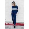 imagePRETTYGARDEN Womens 2 Piece Sets 2025 Long Sleeve Tops High Waisted Sweatpants Lounge Set Fall Fashion Travel OutfitsBright Blue