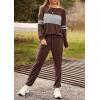 imagePRETTYGARDEN Womens 2 Piece Sets 2025 Long Sleeve Tops High Waisted Sweatpants Lounge Set Fall Fashion Travel OutfitsBrown