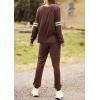 imagePRETTYGARDEN Womens 2 Piece Sets 2025 Long Sleeve Tops High Waisted Sweatpants Lounge Set Fall Fashion Travel OutfitsBrown