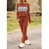 imagePRETTYGARDEN Womens 2 Piece Sets 2025 Long Sleeve Tops High Waisted Sweatpants Lounge Set Fall Fashion Travel OutfitsCaramel