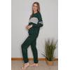 imagePRETTYGARDEN Womens 2 Piece Sets 2025 Long Sleeve Tops High Waisted Sweatpants Lounge Set Fall Fashion Travel OutfitsDark Green