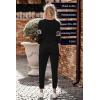 imagePRETTYGARDEN Womens 2 Piece Sets 2025 Long Sleeve Tops High Waisted Sweatpants Lounge Set Fall Fashion Travel OutfitsLeopard Black