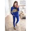 imagePRETTYGARDEN Womens 2 Piece Sets 2025 Long Sleeve Tops High Waisted Sweatpants Lounge Set Fall Fashion Travel OutfitsLeopard Blue