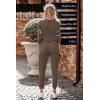 imagePRETTYGARDEN Womens 2 Piece Sets 2025 Long Sleeve Tops High Waisted Sweatpants Lounge Set Fall Fashion Travel OutfitsLeopard Dark Khaki