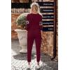 imagePRETTYGARDEN Womens 2 Piece Sets 2025 Long Sleeve Tops High Waisted Sweatpants Lounge Set Fall Fashion Travel OutfitsLeopard Wine Red
