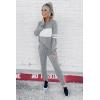 imagePRETTYGARDEN Womens 2 Piece Sets 2025 Long Sleeve Tops High Waisted Sweatpants Lounge Set Fall Fashion Travel OutfitsLight Grey
