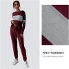 imagePRETTYGARDEN Womens 2 Piece Sets 2025 Long Sleeve Tops High Waisted Sweatpants Lounge Set Fall Fashion Travel OutfitsWine Red