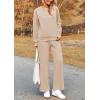 imagePRETTYGARDEN Womens 2025 Fall 2 Piece Outfits Long Sleeve Pullover Tops Wide Leg Pants Matching Lounge Sets Fashion ClothingApricot