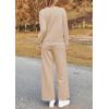 imagePRETTYGARDEN Womens 2025 Fall 2 Piece Outfits Long Sleeve Pullover Tops Wide Leg Pants Matching Lounge Sets Fashion ClothingApricot