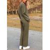 imagePRETTYGARDEN Womens 2025 Fall 2 Piece Outfits Long Sleeve Pullover Tops Wide Leg Pants Matching Lounge Sets Fashion ClothingArmy Green