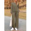 imagePRETTYGARDEN Womens 2025 Fall 2 Piece Outfits Long Sleeve Pullover Tops Wide Leg Pants Matching Lounge Sets Fashion ClothingArmy Green