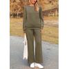 imagePRETTYGARDEN Womens 2025 Fall 2 Piece Outfits Long Sleeve Pullover Tops Wide Leg Pants Matching Lounge Sets Fashion ClothingArmy Green