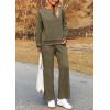 imagePRETTYGARDEN Womens 2025 Fall 2 Piece Outfits Long Sleeve Pullover Tops Wide Leg Pants Matching Lounge Sets Fashion ClothingArmy Green
