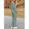 imagePRETTYGARDEN Womens 2025 Fall 2 Piece Outfits Long Sleeve Pullover Tops Wide Leg Pants Matching Lounge Sets Fashion ClothingBean Green