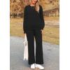 imagePRETTYGARDEN Womens 2025 Fall 2 Piece Outfits Long Sleeve Pullover Tops Wide Leg Pants Matching Lounge Sets Fashion ClothingBlack
