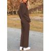 imagePRETTYGARDEN Womens 2025 Fall 2 Piece Outfits Long Sleeve Pullover Tops Wide Leg Pants Matching Lounge Sets Fashion ClothingCoffee