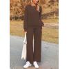 imagePRETTYGARDEN Womens 2025 Fall 2 Piece Outfits Long Sleeve Pullover Tops Wide Leg Pants Matching Lounge Sets Fashion ClothingCoffee
