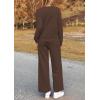 imagePRETTYGARDEN Womens 2025 Fall 2 Piece Outfits Long Sleeve Pullover Tops Wide Leg Pants Matching Lounge Sets Fashion ClothingCoffee