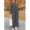imagePRETTYGARDEN Womens 2025 Fall 2 Piece Outfits Long Sleeve Pullover Tops Wide Leg Pants Matching Lounge Sets Fashion ClothingDark Grey