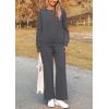 imagePRETTYGARDEN Womens 2025 Fall 2 Piece Outfits Long Sleeve Pullover Tops Wide Leg Pants Matching Lounge Sets Fashion ClothingDark Grey