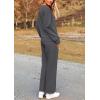 imagePRETTYGARDEN Womens 2025 Fall 2 Piece Outfits Long Sleeve Pullover Tops Wide Leg Pants Matching Lounge Sets Fashion ClothingDark Grey