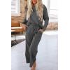 imagePRETTYGARDEN Womens 2025 Fall 2 Piece Outfits Long Sleeve Pullover Tops Wide Leg Pants Matching Lounge Sets Fashion ClothingGrey
