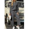 imagePRETTYGARDEN Womens 2025 Fall 2 Piece Outfits Long Sleeve Pullover Tops Wide Leg Pants Matching Lounge Sets Fashion ClothingGrey