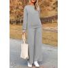 imagePRETTYGARDEN Womens 2025 Fall 2 Piece Outfits Long Sleeve Pullover Tops Wide Leg Pants Matching Lounge Sets Fashion ClothingLight Grey