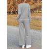 imagePRETTYGARDEN Womens 2025 Fall 2 Piece Outfits Long Sleeve Pullover Tops Wide Leg Pants Matching Lounge Sets Fashion ClothingLight Grey