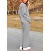 imagePRETTYGARDEN Womens 2025 Fall 2 Piece Outfits Long Sleeve Pullover Tops Wide Leg Pants Matching Lounge Sets Fashion ClothingLight Grey