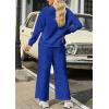imagePRETTYGARDEN Womens 2025 Fall 2 Piece Outfits Long Sleeve Pullover Tops Wide Leg Pants Matching Lounge Sets Fashion ClothingRoyal Blue