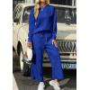 imagePRETTYGARDEN Womens 2025 Fall 2 Piece Outfits Long Sleeve Pullover Tops Wide Leg Pants Matching Lounge Sets Fashion ClothingRoyal Blue
